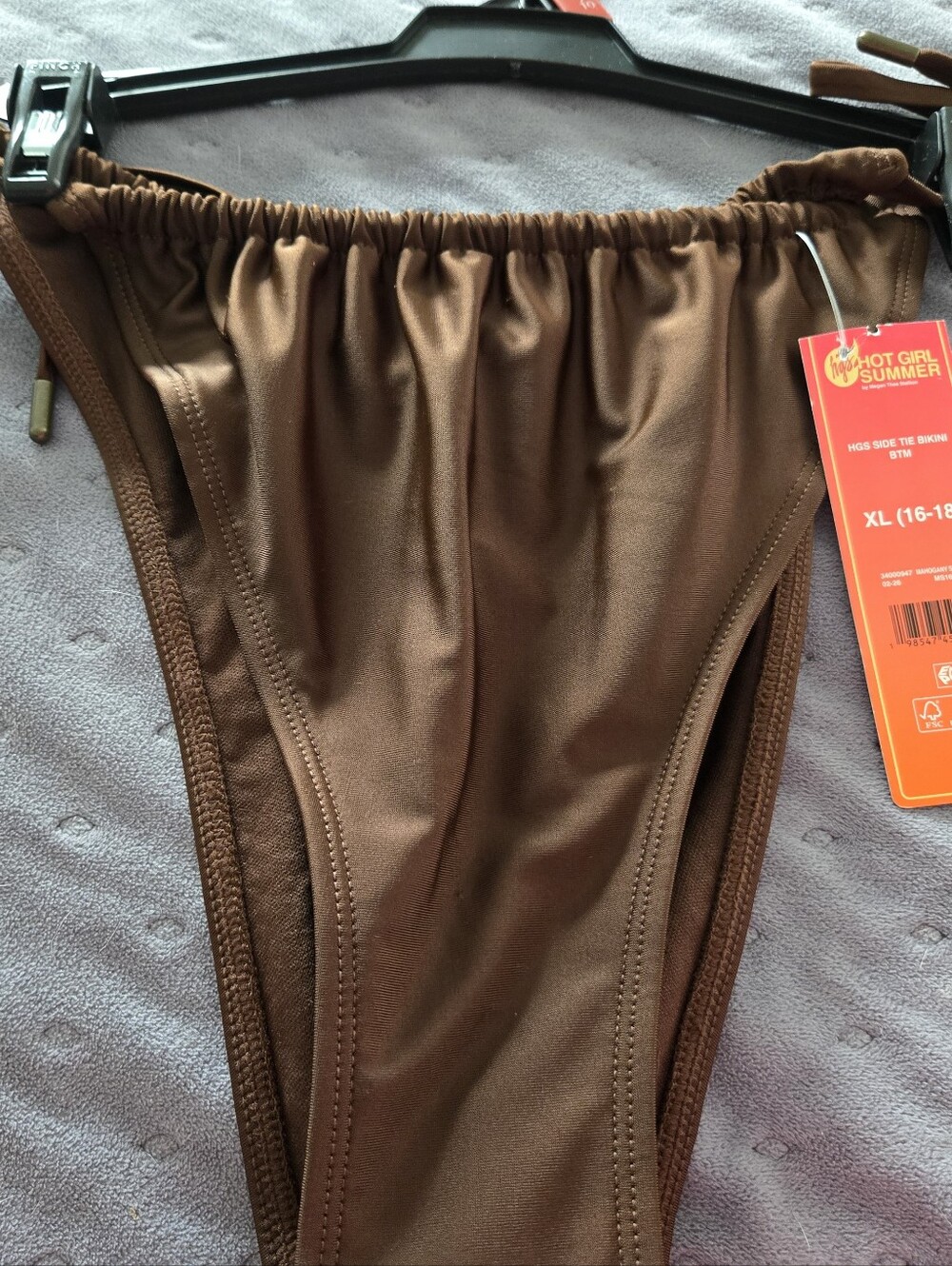 Womens Brown High-Cut Bikini Bottoms